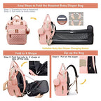 Diaper Bag Backpack with Changing Station (Pink)