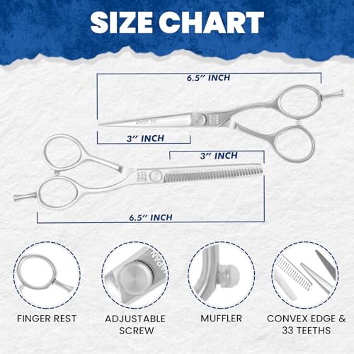 Professional Hairdressing Scissors (Combo Set / KOREAN CONVEX EDGE 6.5")