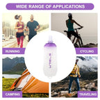 200ml/350ml/500ml Collapsible Soft Flask,BPA Free Folding Soft Water Bottle with Hanging Ring,Lightweight TPU Hydration Flask for Running Marathon Cycling Hiking(350ml-2 Packs) (Purple-350ml*2)