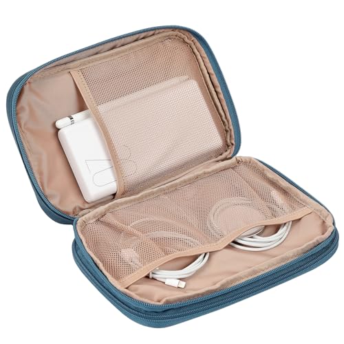 Travel Cord Organizer Case (Large / Lake-Blue)