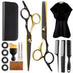 15 pcs Hair Cutting Scissors Professional (Premium Black/Gold)
