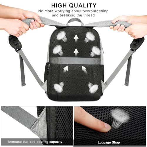 School Backpack for Teen Boys and Girls (Grey / 17.3 Inch)