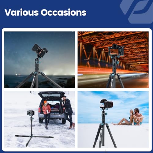 73" 185cm Carbon Fiber Travel Tripod for Camera (Blue / 73" Plus (Carbon Fiber))