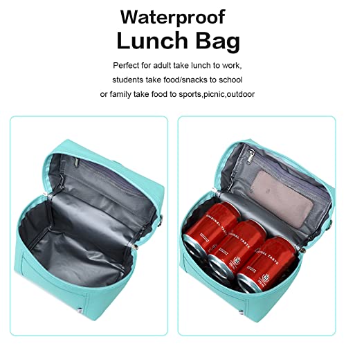 NOL Insulated Lunch Bags for Women Cooler Bag Lightweight Nylon Waterproof Lunch Box for Work Cyan Small 4L (Cyan / Small (4 Liters))