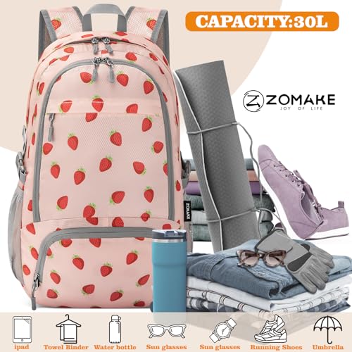 Lightweight Packable Backpack 30L (30L / D-strawberry Print)