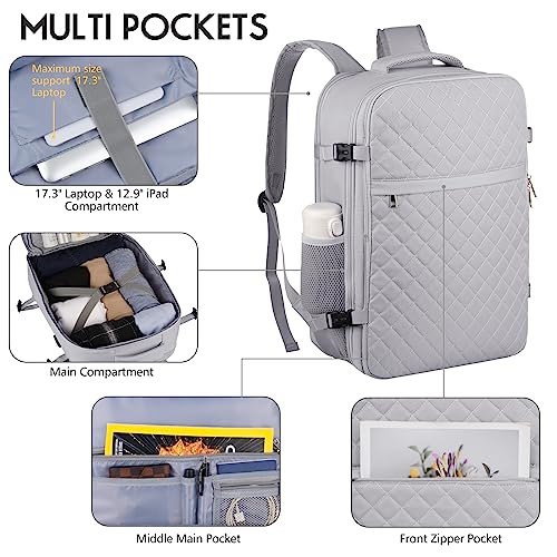 Large Travel Backpack Women (17.3 inch / Grey)