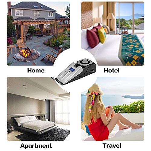 Upgraded 2 in 1 Portable Door Stopper Floor Wedge Security Alarm Loud 120db Entrance Alert Door Stop Alarm for Travel Home Apartment House (3 Pack)