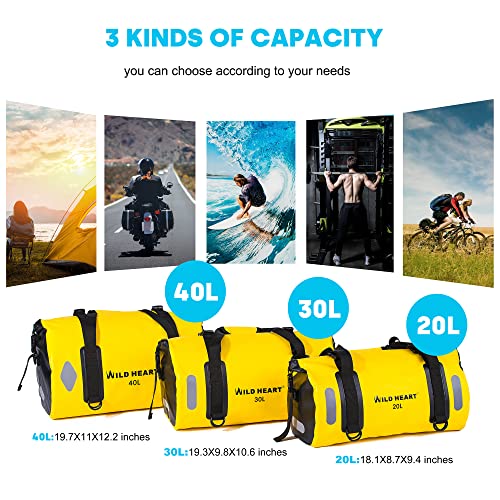 Waterproof Bag Duffel Bag 20L 30L 40L with Welded Seams Shoulder Straps (Yellow / 30L)
