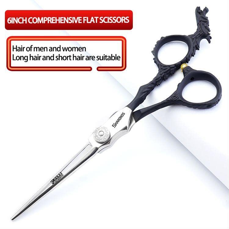 6/7-inch professional hairdresser set, stainless steel scissors hairdresser's exclusive hairdresser. (6 inch-4pc-B) (6 Inch-4pc-b)