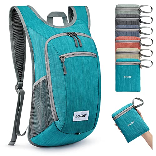 10 15L Small Rucksack Foldable Backpack Lightweight Packable Daypack Travel Outdoor Hiking Shoulder Bag (Teal Blue / 20L)