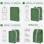 6 Set Compression Packing Cubes (Green-6pcs / Set of 6)