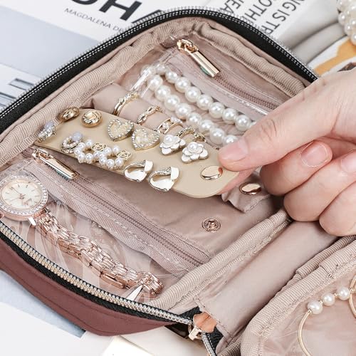 Travel Jewelry Case Organizer (Rosewood-Pink / Small)