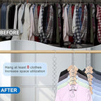Space Saving Hangers for Clothes 6 Pack Sturdy Metal Hangers Heavy Duty (6 Pack / Silver)