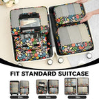 9 Set Packing Cubes with Packing List Luggage Packing Organizers for Travel Accessories (Black floral)