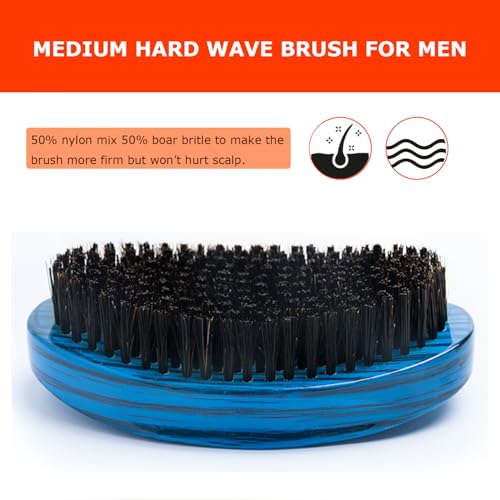 Curved Wave Brush for Men 360 (Stripes Blue)