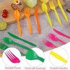 360 Pieces Neon Party Plastic Cutlery Set (Neon Color)