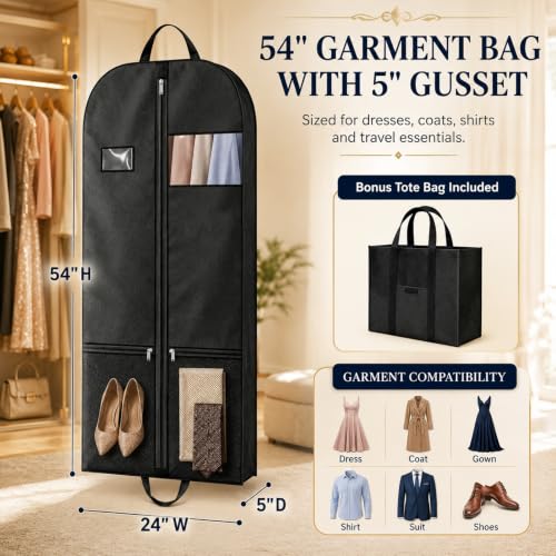 Hanging Luggage Garment Bag Set (Garmentbag 54INCH 2 pack)