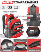 Extra Large Backpack Bookbag for College Laptop Travel (17 Inch / Strong Red)