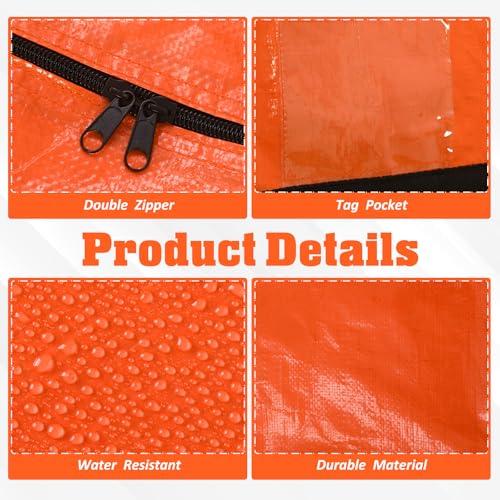4 Pcs 176 Gallon Extra Large Moving Bags Heavy Duty Storage Bag (176 Gallon / Orange)