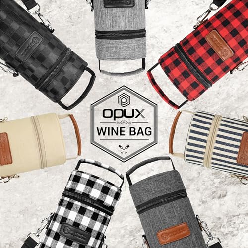Single Bottle Wine Bag Carrier Insulated Cooler Tote (Charcoal Gray)