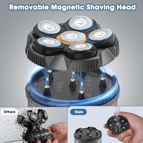6D Electric Head Shaver for Men (Grayish Blue)