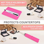 Oversize Silicone Heat Resistant Mat for Hair Tools (Hotpink)