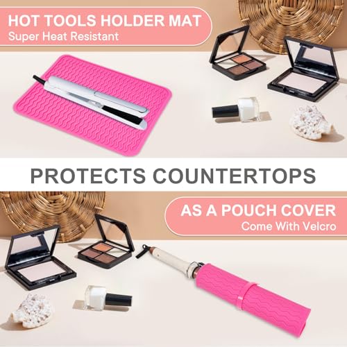 Oversize Silicone Heat Resistant Mat for Hair Tools (Hotpink)