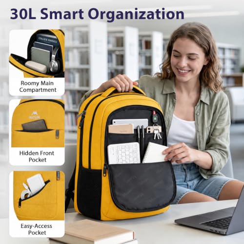 Yellow Backpack for Women (Yellow / 17 Inch)
