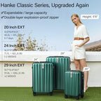 29 Inch Expandable Large Checked Luggage with 8 Spinner Wheels (29 Inch EXT / Blackish Green)