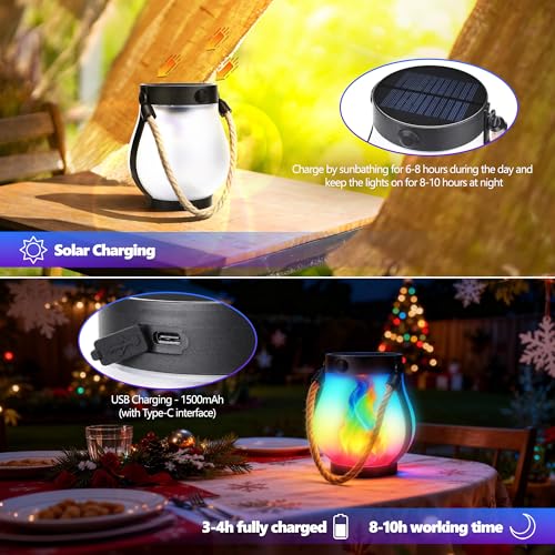 2 Pack Solar Outdoor Lanterns (Multicolor - 2Packs)