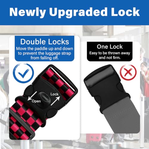 Luggage Straps for Suitcases (Black Red)