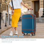 Suitcase Set 28 IN Expandable Luggage with TSA Lock Spinner Wheels (Vintage Luggage / Blue(28+bags))