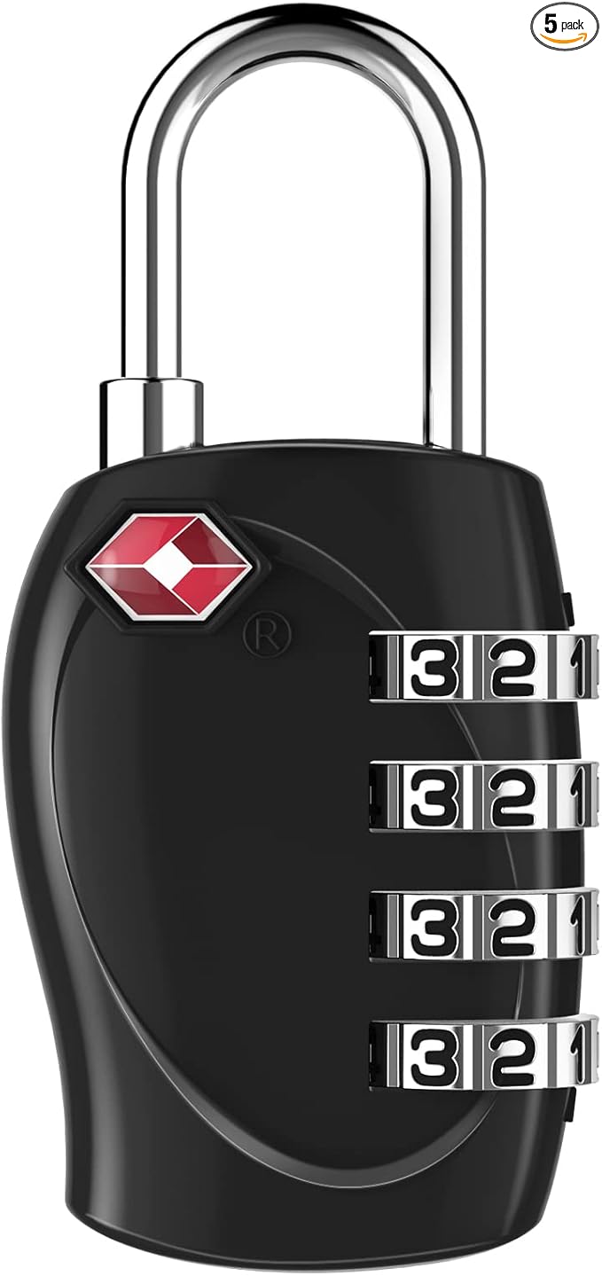ZHEGE Suitcase Lock TSA Approved, 4 Digit Combination Luggage Lock Resettable by ZHEGE