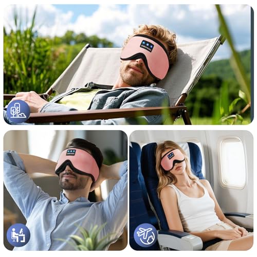 Sleep Mask with Bluetooth Headphones (Pink)
