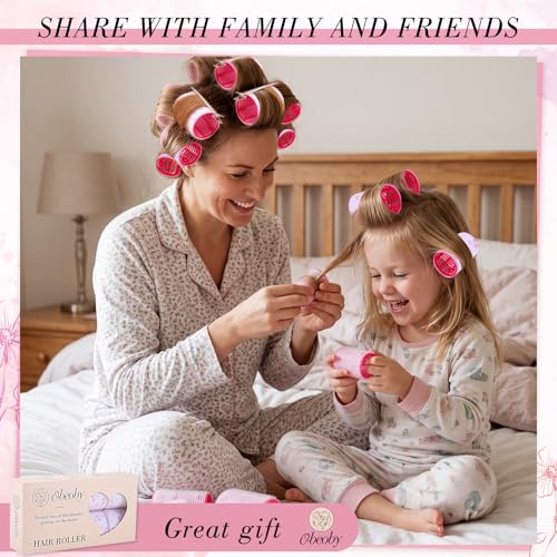 4 Sizes Hair Rollers for Women Self (Cherry Print)