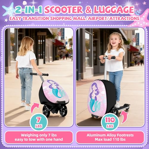 Scooter Suitcase for Kids (Large / Pink)