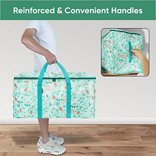 8 Pack Oversized Moving Bags with Reinforced Handles (8-Pack / Spring Stroll)