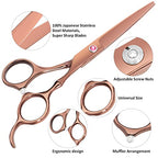 Professional Hair Cutting Scissors Sets Stainless Steel Barber Hairdressing Scissors Multifunctional Salon Thinning Scissors Straight Shears Tools Gifts for Mom Dad and Friends (Brown)
