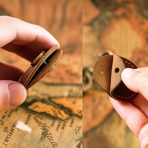 2 Pack Genuine Leather AirTag Holder Compatible with Apple AirTag 2nd Gen & 1st Gen ([2 pack] Brown)