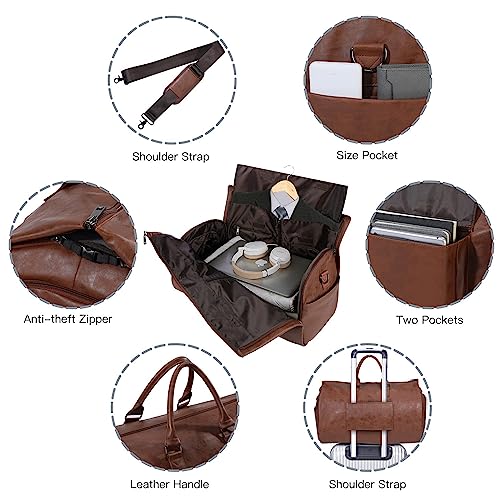 Convertible Travel Garment Bag (Brown-2zipper pocket)