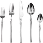 Gugrida 20 piece Silver Flatware Set 304 Stainless Steel Fork Spoon Cutlery - Image 3