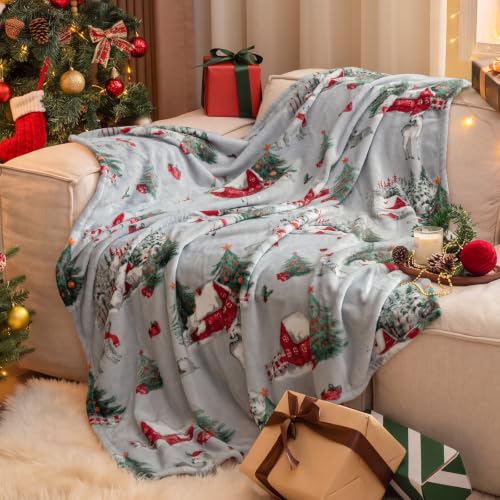 Christmas Fleece Throw Blanket (Winter Deer / Throw(50" X 60"))