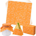 100 Pcs Fall Pumpkin Wax Paper Sheet for Food Wrapping (Orange / Pumpkin)