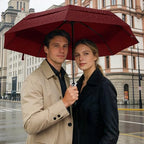 Big Golf Umbrella Folding Windproof Portable Compact Auto Open for Women (07.Wine Red)