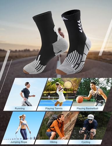 Crew Compression Running Socks (6-9 / A-white Gray Black-3pairs)