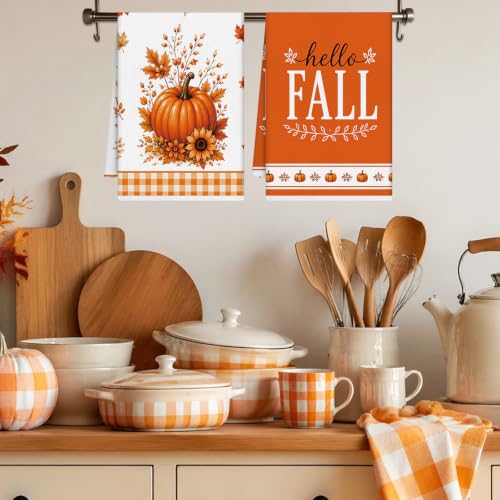 Fall Pumpkin Kitchen Towels 4 PCS