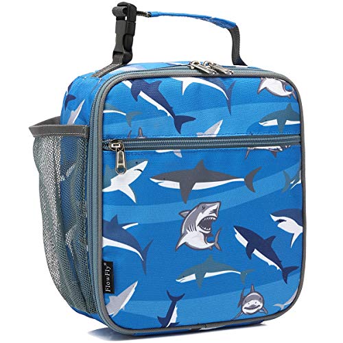 Kids Lunch box Insulated Soft Bag Mini Cooler Back to School Thermal Meal Tote Kit for Girls (Shark)