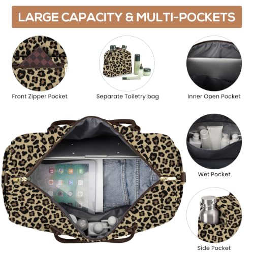Travel Weekender Duffle Bag for Women (41-Leopard Print / Large)