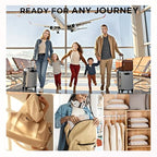 6 Set Compression Packing Cubes for Travel Essentials (Beige)
