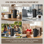 Ceramic French Press 34oz (Black)